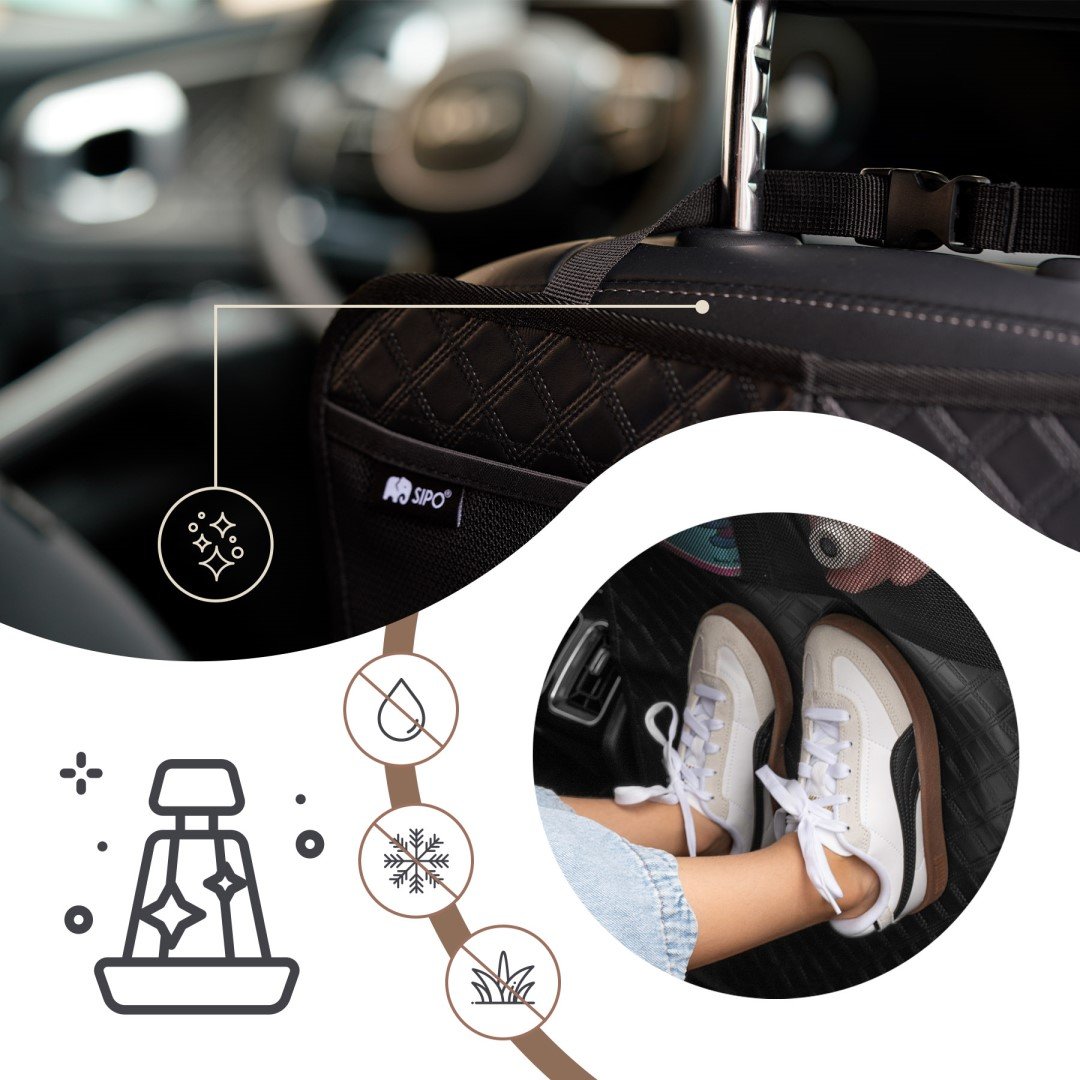 SIPO: Waterproof Car Backseat Organizer & Seat Protector (Black)