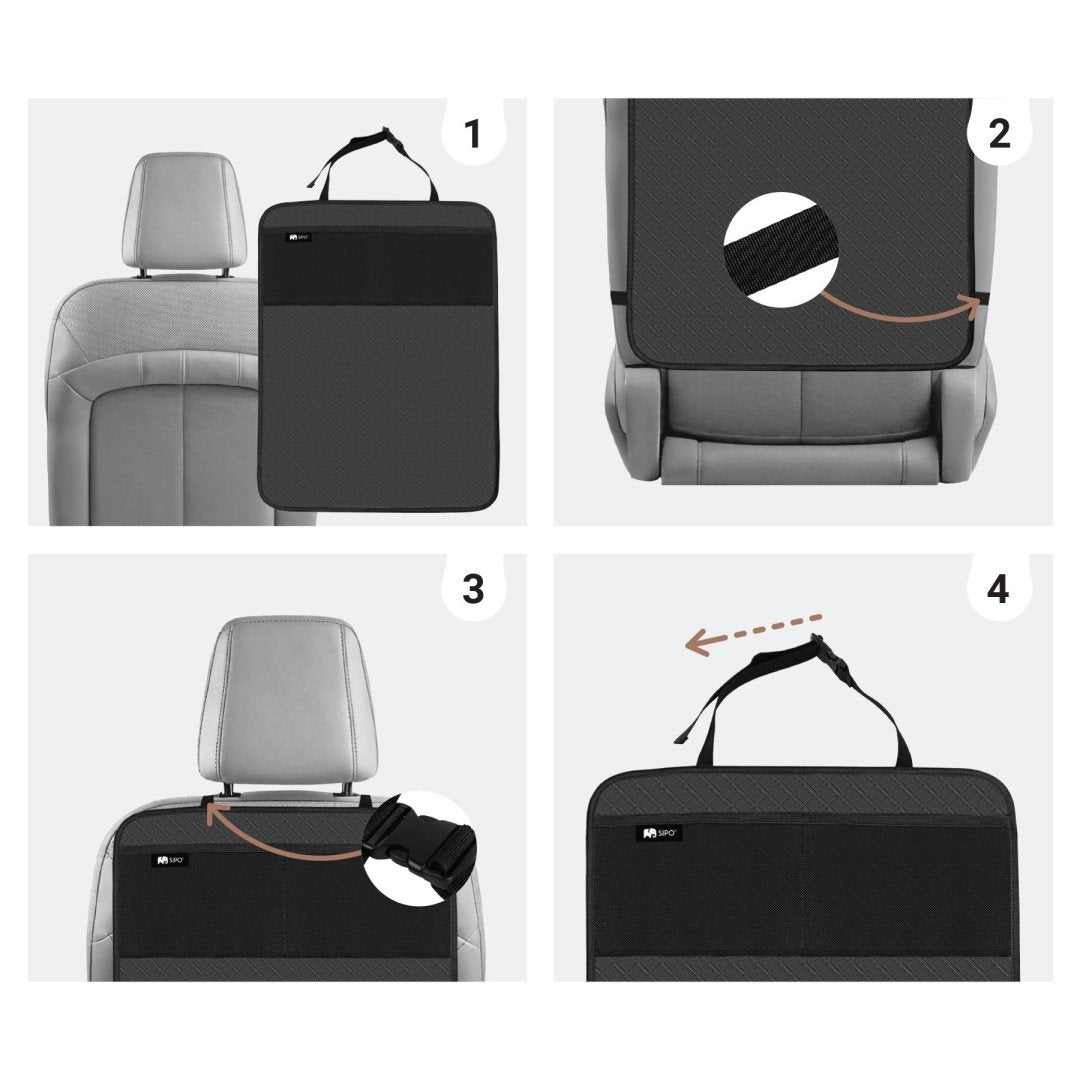 SIPO: Waterproof Car Backseat Organizer & Seat Protector (Black)