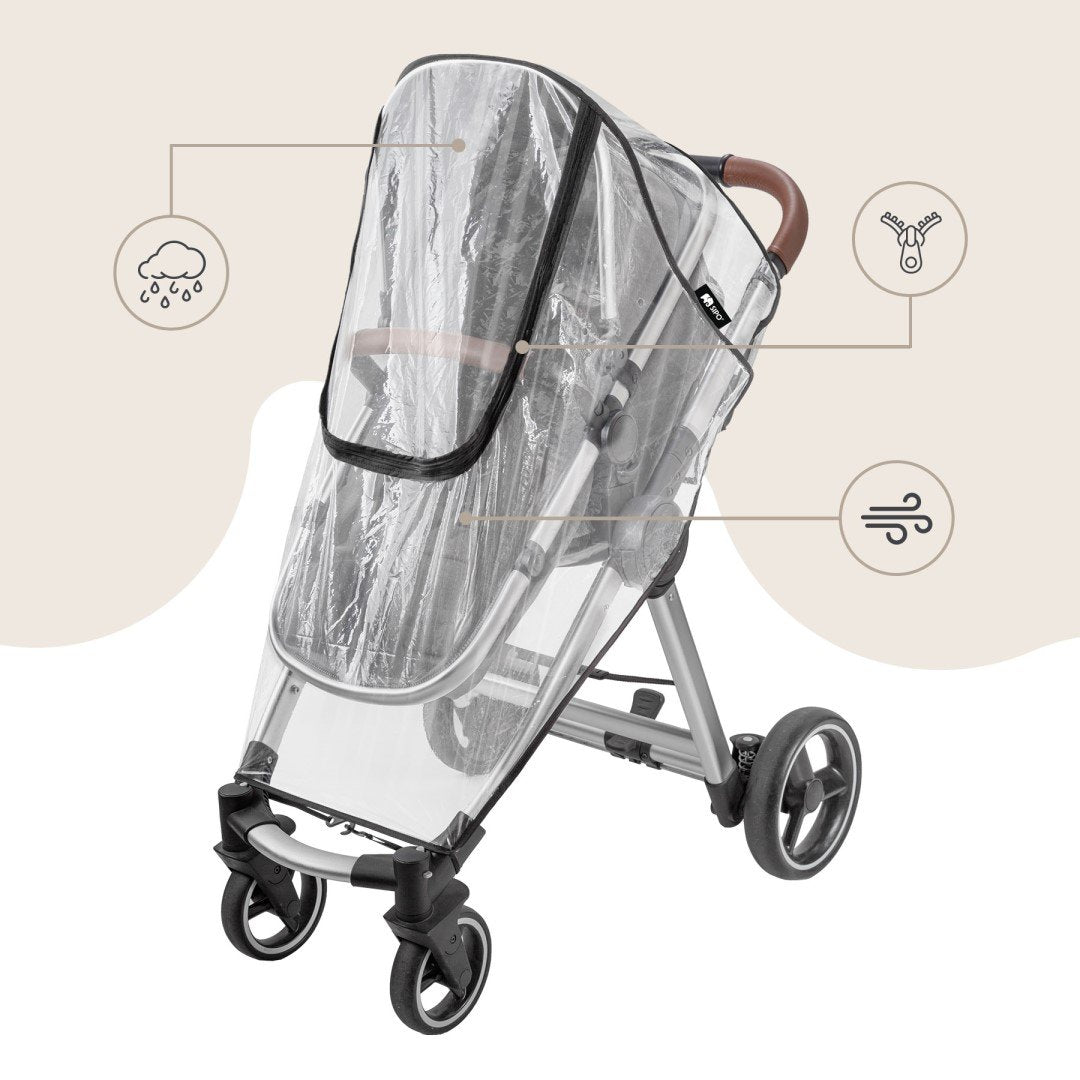 SIPO: Universal 3-in-1 Stroller Raincover (Protection Against Rain, Snow & Wind)
