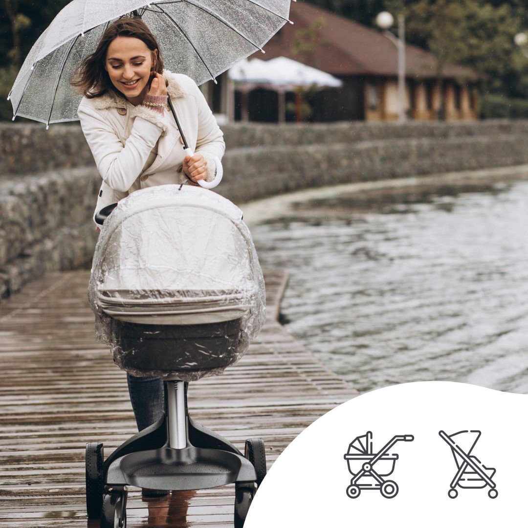 SIPO: Universal 3-in-1 Stroller Raincover (Protection Against Rain, Snow & Wind)
