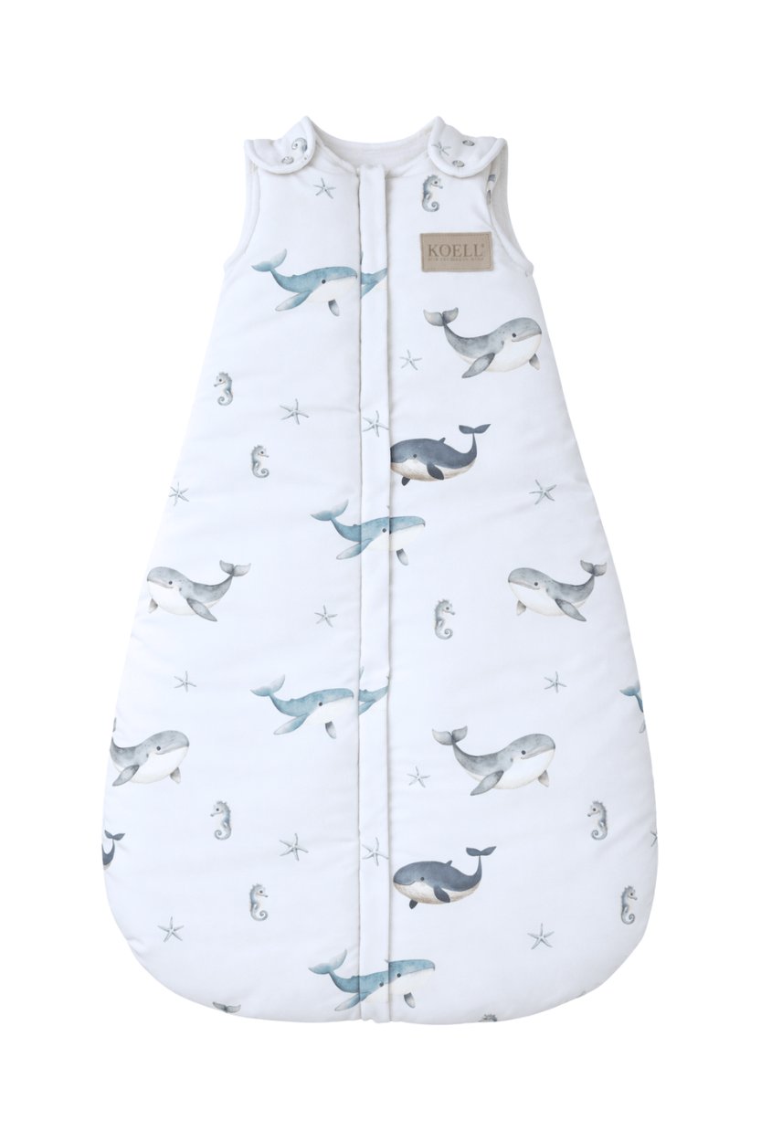 Baby Sleeping Bag for Crib - Whales Print
