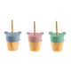Citron Bamboo Cup With Lid And Straw Green