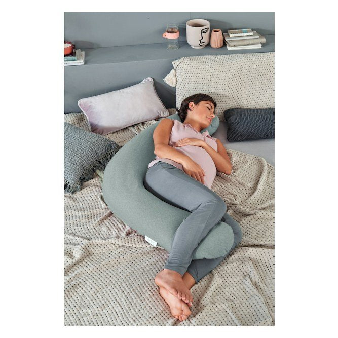 THERALINE The Original Maternity & Nursing Pillow – Melange Green Grey Bamboo