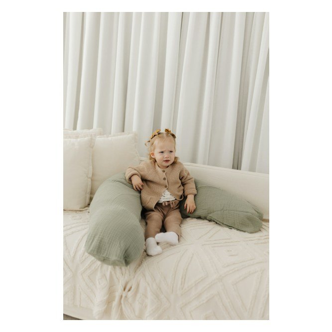 THERALINE The Original Maternity & Nursing Pillow – Sage Muslin