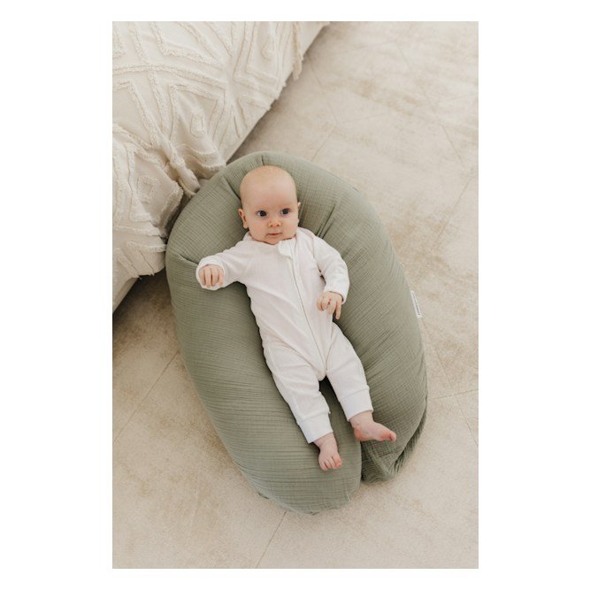THERALINE The Original Maternity & Nursing Pillow – Sage Muslin