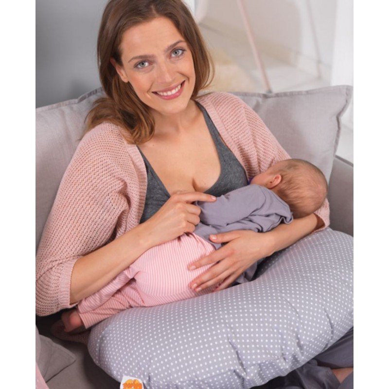 THERALINE Wynnie – The American Nursing Pillow (Grey Polka Dots)