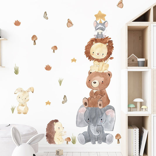 SIPO: Nursery Wall Decals - Animals Pyramid (Dyrepyramide)