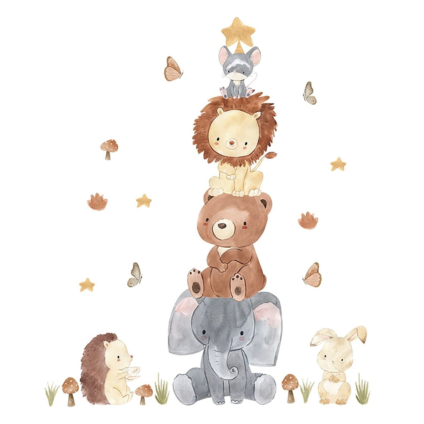 SIPO: Nursery Wall Decals - Animals Pyramid (Dyrepyramide)