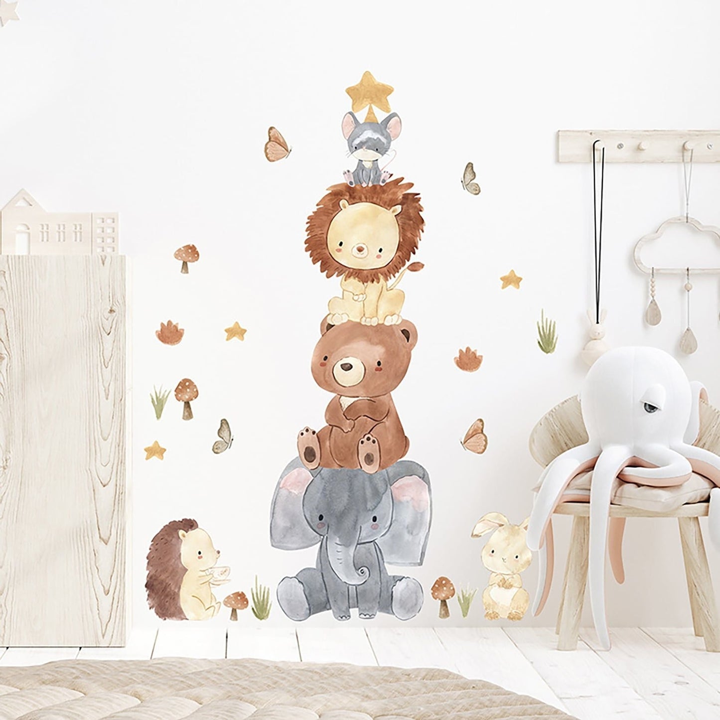 SIPO: Nursery Wall Decals - Animals Pyramid (Dyrepyramide)