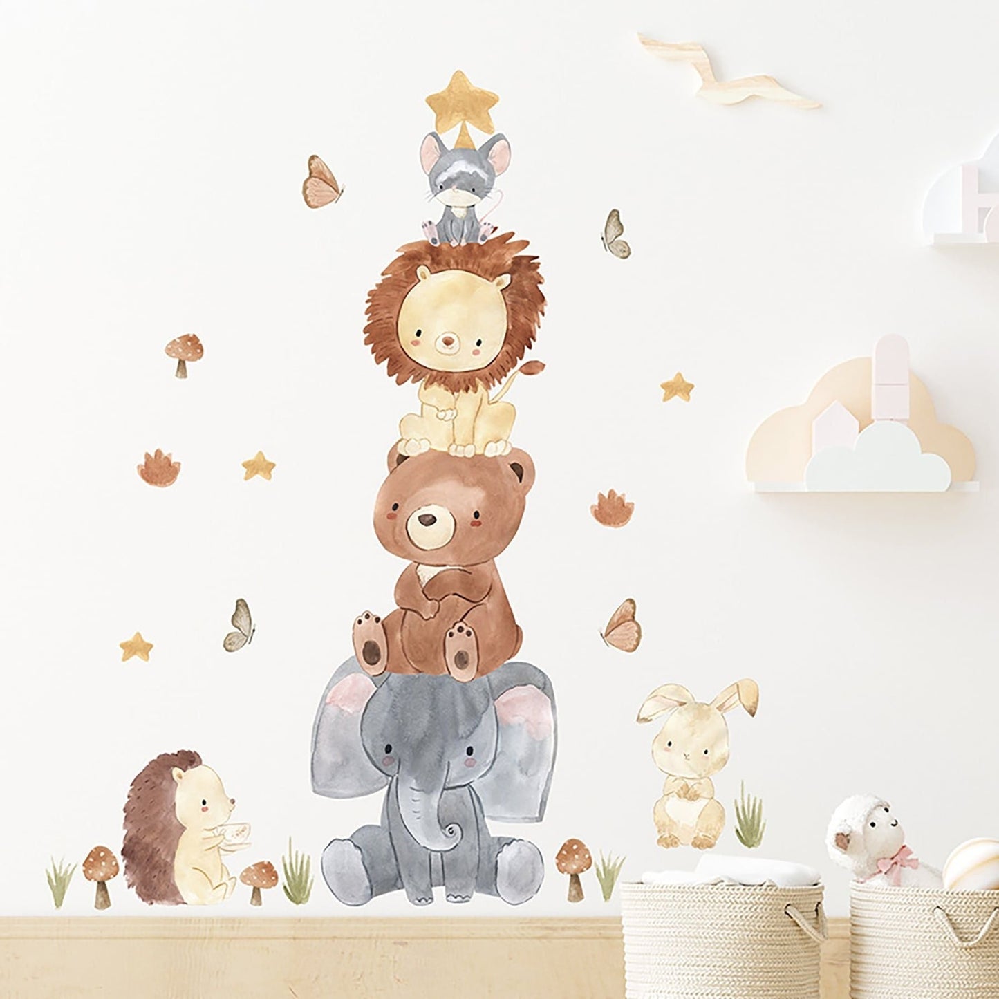 SIPO: Nursery Wall Decals - Animals Pyramid (Dyrepyramide)